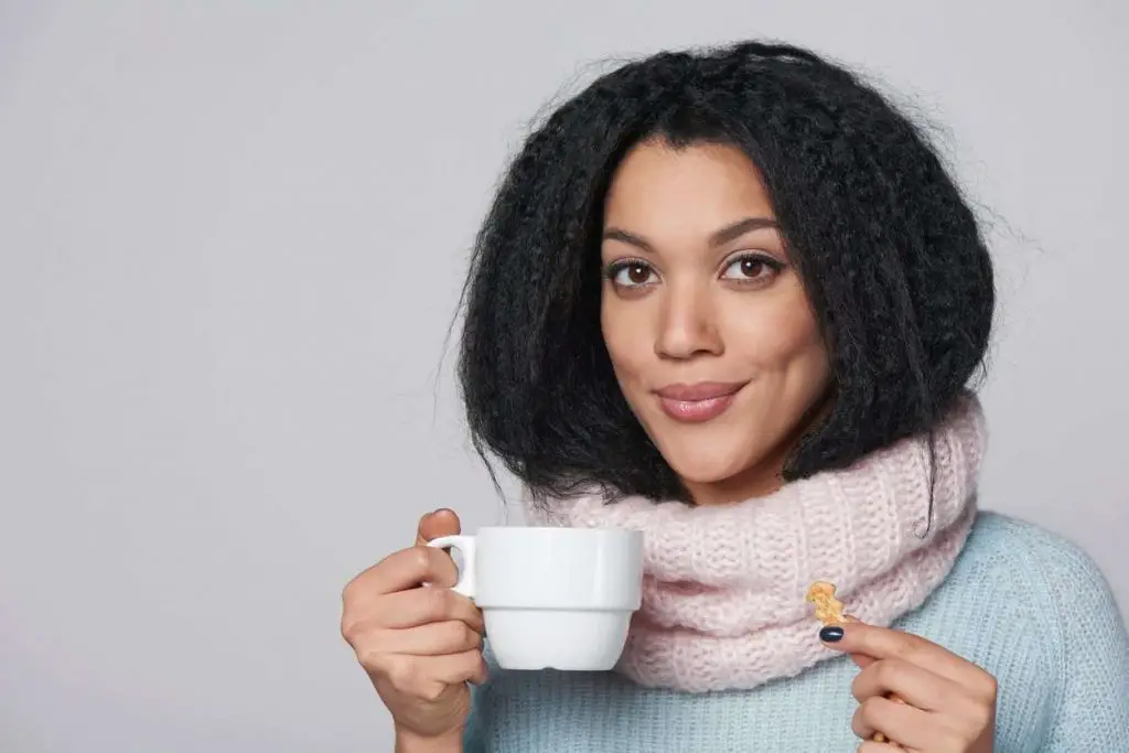 cuffin season, black girl, drinking tea