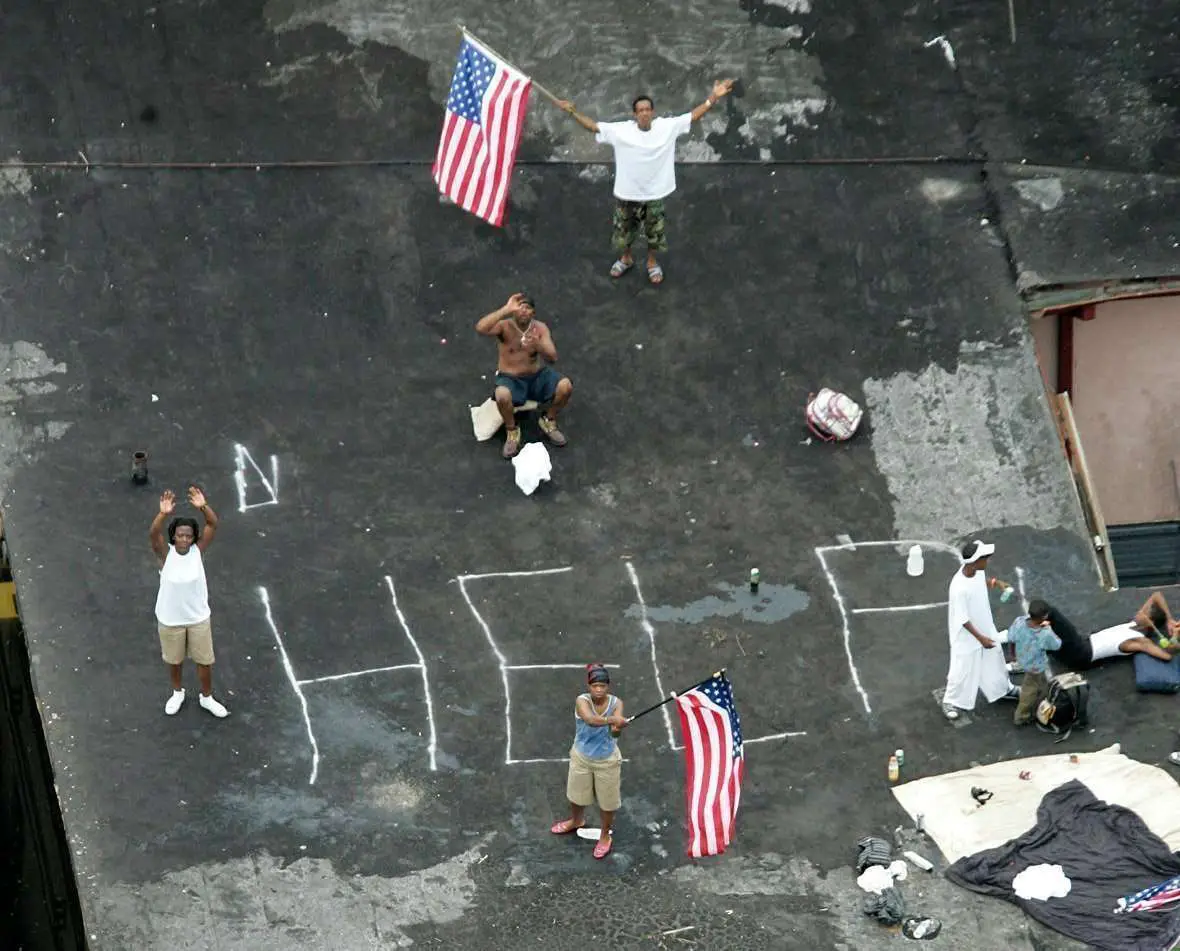 black communities waiting for help during Katrina