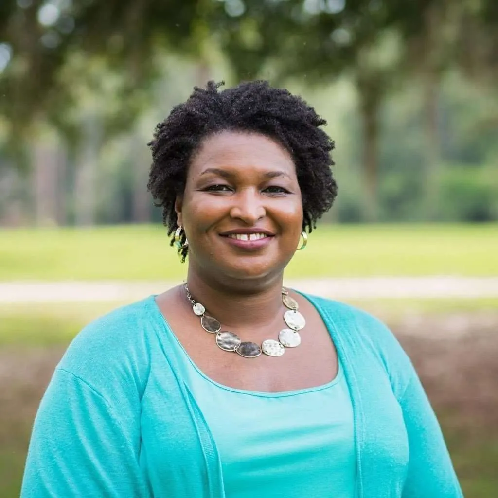 stacey Abrams posings as she runs for governor