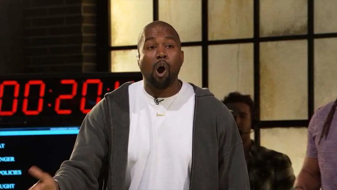 Kanye West screaming backstage