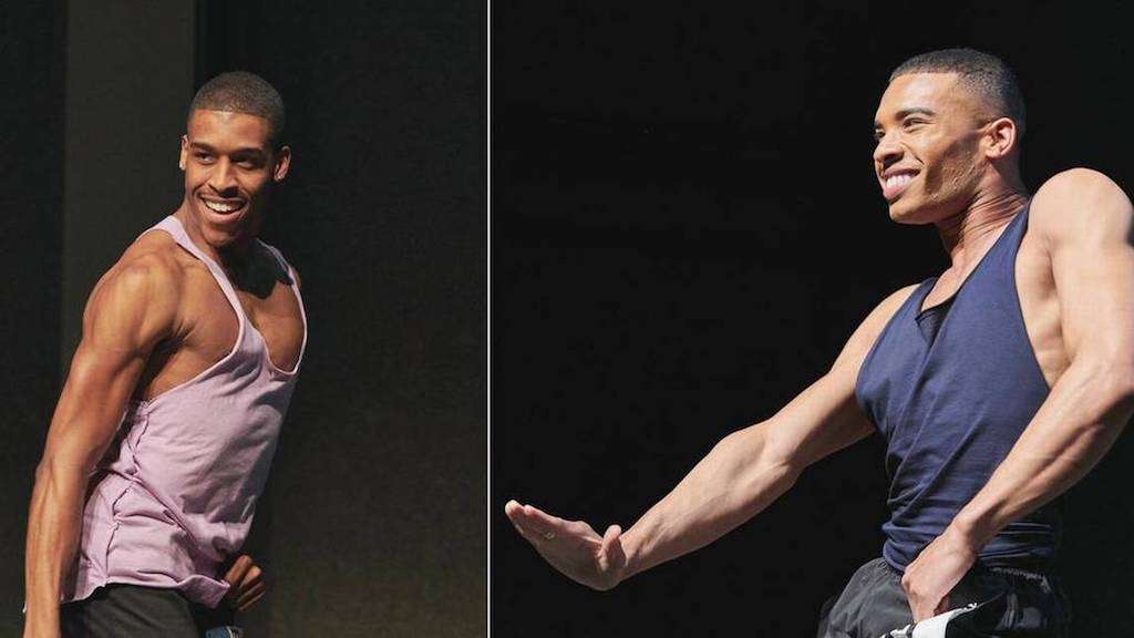 Black Male Cheerleader dancing