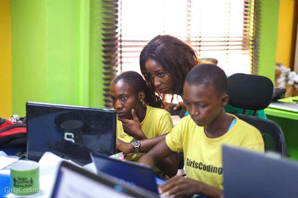GirlsCoding in Africa teaching kinds how to code