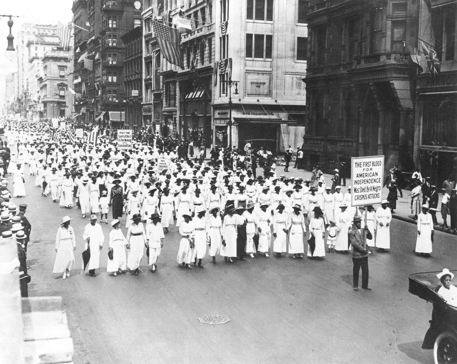 African Americans walking in silent protest