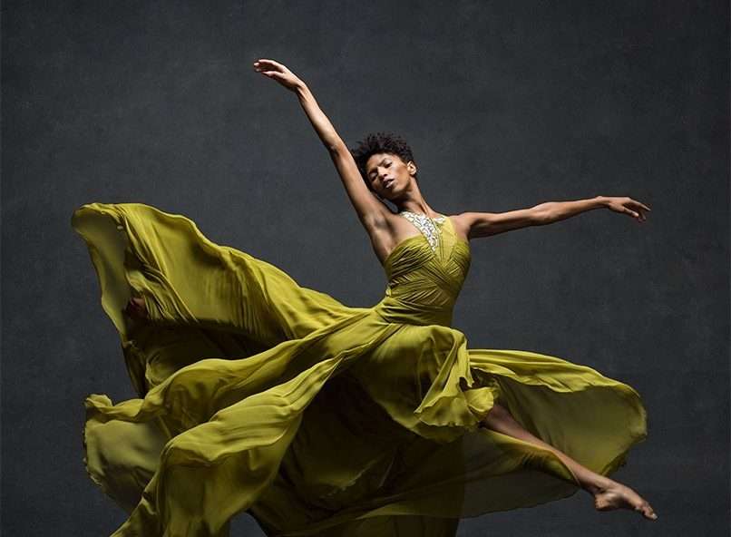 jaqueline green, alvin ailey american dance theater, alvin ailey in a yellow dress