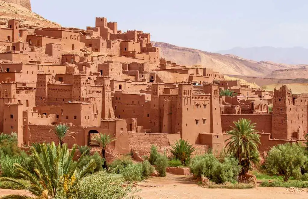 Ait Benhaddou, an ancient fortress city in Morocco near Ouarzazate on the edge of the sahara desert. Used in fils such as Gladiator, Kundun, Lawrence of Arabia, Kingdom of Heaven
