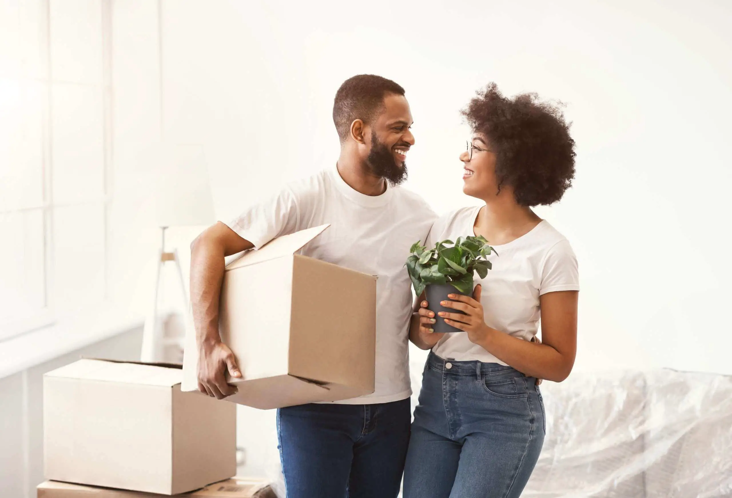 Black Couple moving into a new house