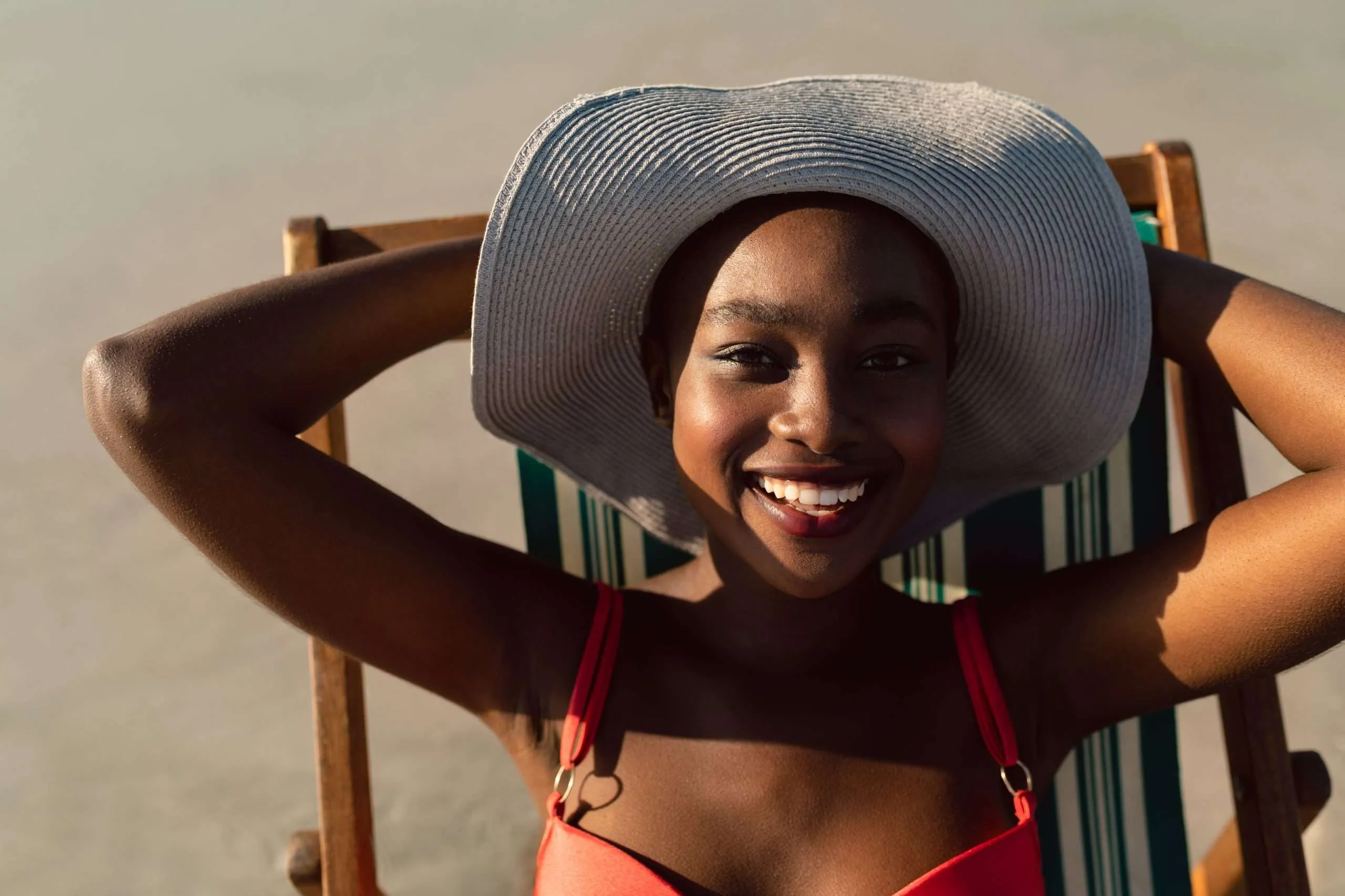 Beautiful Black girl on the beach